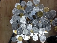 LOTTO LIRE MONETE - 1 KG - REPUBBLICA ITALIA -Miste Una Parte FDC Da Rotolino A3