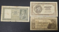 Jugoslavia - Russia banconota 10-20 dinara 1 rublo (3 pezzi)