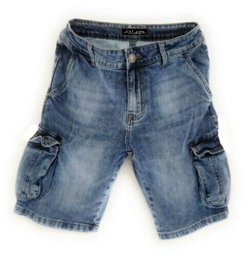 Jeans shorts blu tasche - blu,