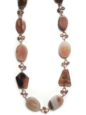 collana pietre semidure handmade, catena in rame, pezzo unico, lunga 80 cm