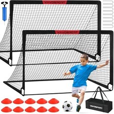 2 Pack 6x4ft Kids Soccer Goal
