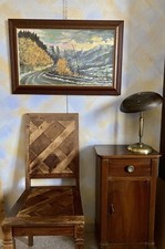 Quadro dipinto a mano su pannello nevicata in montagna