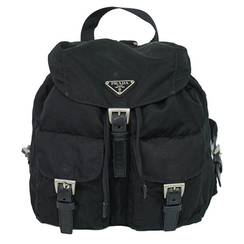 Zaino prada nylon nero argento - zaino,