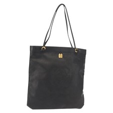 Borsa tote LOEWE Anagram in pelle nera oro originale BA7376