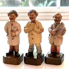 ANRI Vintage Ferrandiz Dottore Set Figurine Dentista Ginecologo Oculista Intagliate a Mano