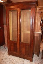 Vetrina Libreria 2 Porte del 1800 Stile Direttorio in Piuma di Mogano