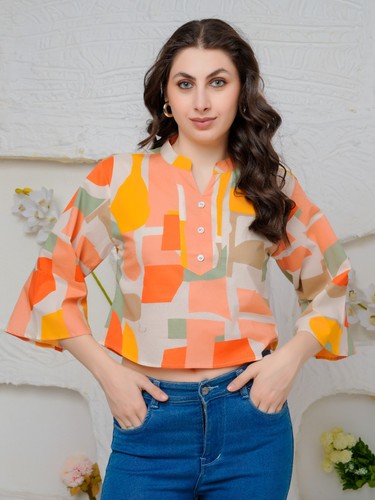 Top blusa donna cotone
