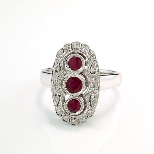 Anello oro bianco 750 - bianco, con