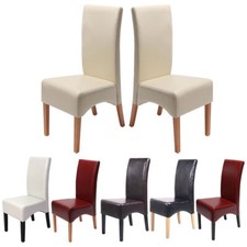 Set 2 sedie sala da pranzo latina, sedia reclinabile, pelle rivestita