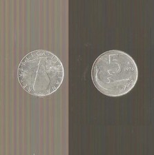 ITALY COIN 5 LIRE 1976