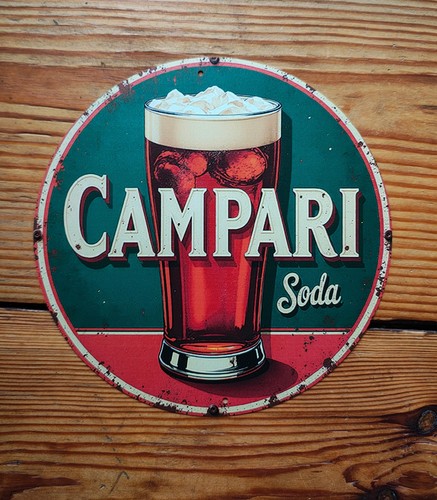 Insegna metallo campari - insegna, in