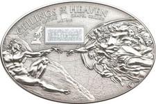 NANO SISTINE CHAPEL Cappella Sistina .999 Argento Chip 5$ Isole Cook 2012