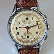 CHRONOGRAPHE LEONIDAS-ANNI 50-VALJOUX 77-RUOTA A COLONNE-QUADRANTE BITONALE-RARO