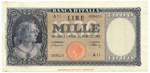 1000 lire italia ornata - italia,