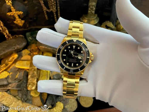Gold rolex submariner black - rolex,