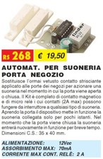 RS268 - AUTOMAT. PER SUONERIA PORTA NEGOZIO ELSE KIT elettronica da saldare