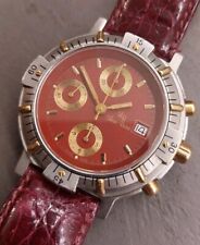 LUCIEN ROCHAT CHRON 7750 STEEL AND GOLD 18K RED VALJOUX VINTAGE SWISS ETA