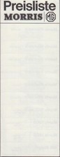 Automobil- Preisliste. MORRIS