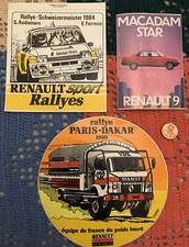 3 adesivo sticker Anni ‘80 Auto Renault Paris Dakar no Fiat Lancia Opel