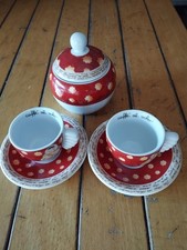 set 2 tazzine e 1 zuccheriera Thun limited edition natale 2006 caffè al volo