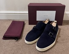 Scarpe da barca John Lobb Holme in camoscio navy da uomo UK 11 US 12 EU 45