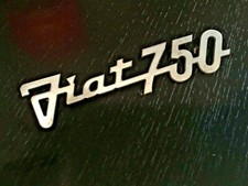 FIAT 750 LOGO SIGLA EMBLEMA FREGIO STEMMA SCRITTA TARGHETTA BADGE TARGA PLACCA