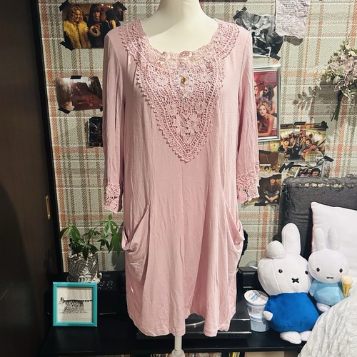 Y2k pink lace tunic with - tunic,