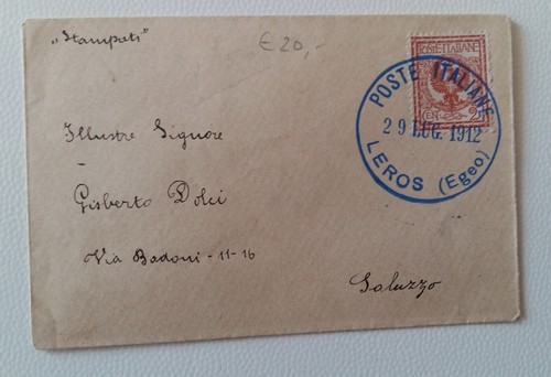 1912 leros saluzzo timbro - da, a