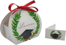 ® Bomboniere Laurea Prime 24+24 Scatoline Portaconfetti Con Bigliettini E Nastri
