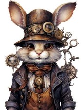 Adesivo steampunk coniglio - steampunk,