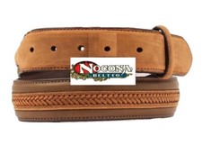 NOCONA Cintura cowboy western country cuoio pelle fibbia invecchiata con treccia