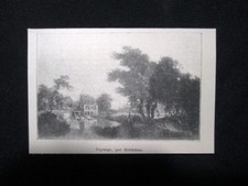 Paesaggio, del pittore olandese Meindert Hobbéma Stampa del 1902