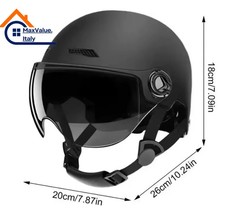 Casco Mezzo Classico Ultraleggero per Moto, Bici e Scooter Uomo Donna IT