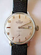 Roundex orologio 17 rubis Swiss made vintage meccanico manuale uomo calendario