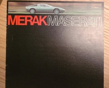 BROCHURE DEPLIANT MASERATI MERAK SS ITALIANO INGLESE 12 PAG  RARO 1974