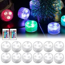 Vegena 12 lumini LED subacquei con telecomando RGB impermeabili mini luci per