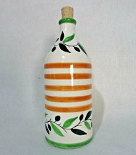 Bottiglia Ceramica Decorativa Vino Dipinta a mano Vintage Anni 90