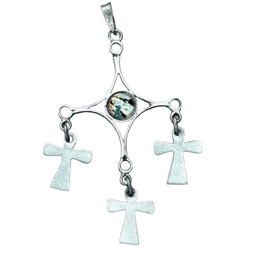 Ciondolo croce argento alpaca
