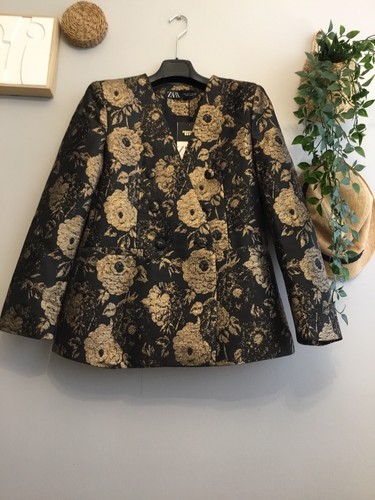 Blazer zara jacquard dorato - zara,