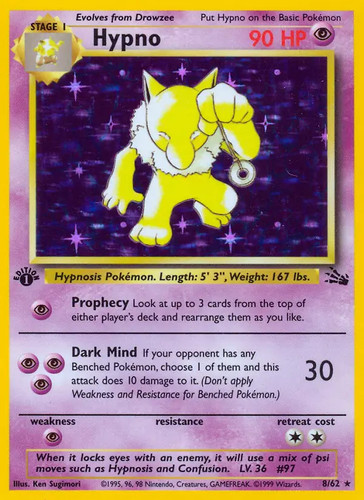 Hypno pokemon fossil - -,