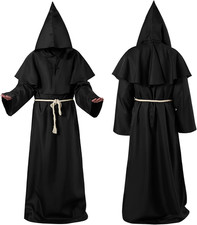 Costume Da Monaco Medievale per Uomo, Veste per Costume Di Halloween Con Cappucc
