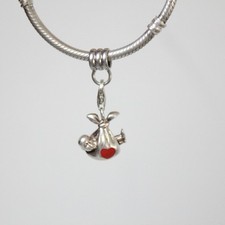 Charm Originale Pandora Fazzoletto Fasce Bebè Cicogna in argento 925