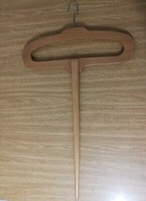 Gruccia Appendiabiti Lunga Vintage In Legno con Bastone Lungo. 