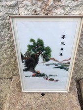 Quadro in seta ricamato