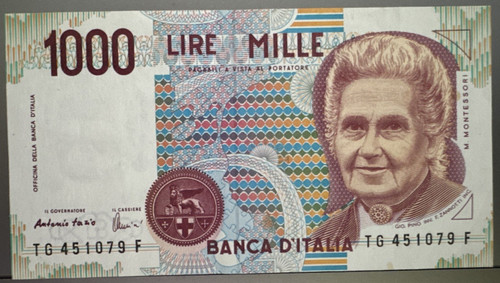 Italy 1000 lire 1990 banknote - italy,