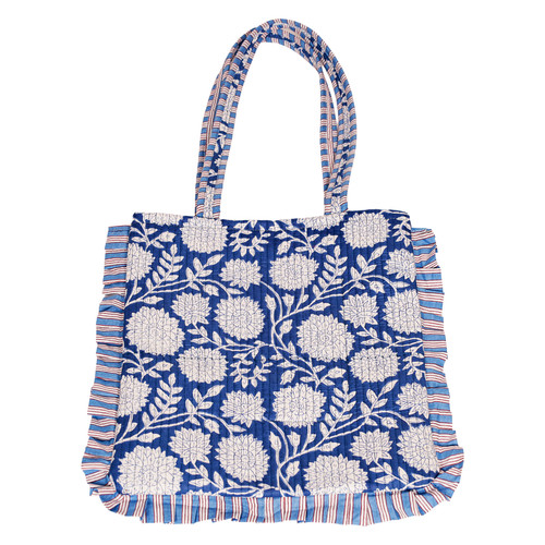 Borsa tracolla blu - borsa, floreale