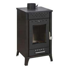 Stufa a legna MG 300 Potenza 15 Kw porta con vetro L45xp48xh91cm Nera Full Metal