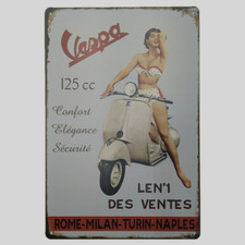 Targa moto vespa pinup poster