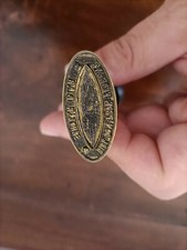 antico sigillo ceralacca legno e ottone scritta inglese professore scholar piar