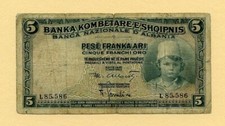 ALBANIA 5 PESO FRANKA ARI